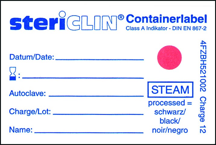 Containerlabel mit Dampfindikator